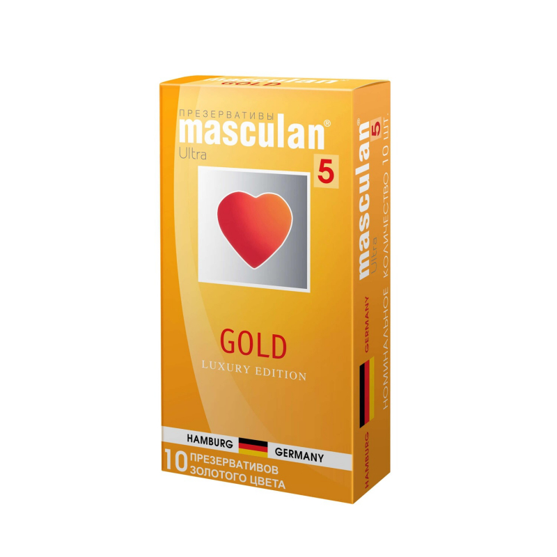 Презервативы "Masculan Gold" золотые, с ароматом ванили, 10шт 