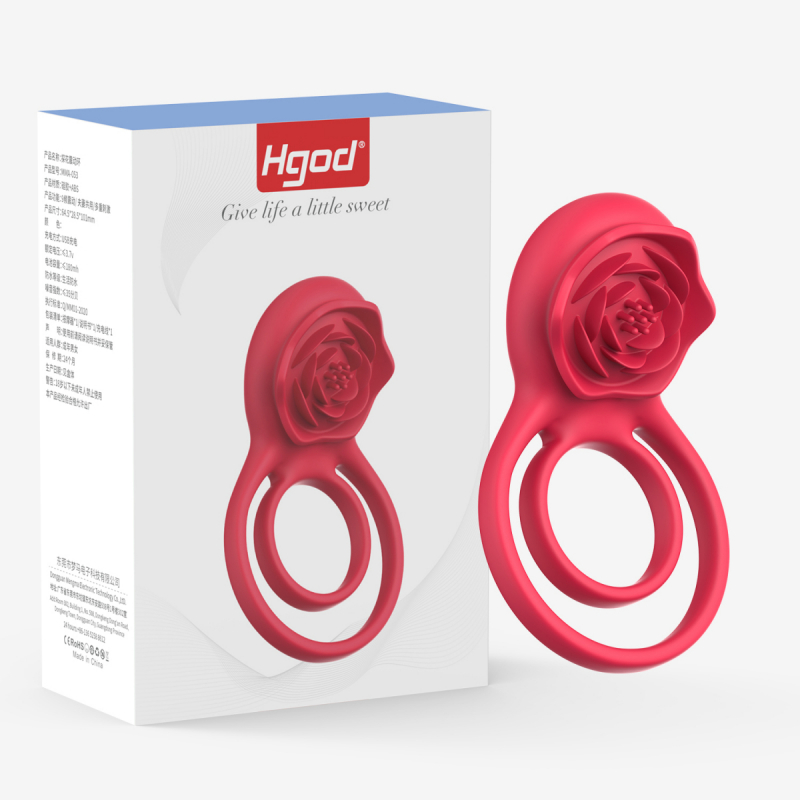 Эрекционное кольцо с вибрацией "Hgod Give Life" двойное 