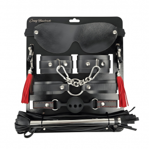 Набор премиум БДСМ девайсов "Crazy Handmade" кожа, черный